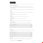 Case Study Template example document template