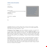 Formal Resume Cover Letter Example example document template