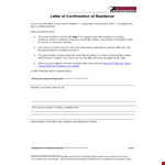 Get Your Residency Verified with our Proof of Residency Letter example document template 