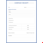 Company Receipt example document template