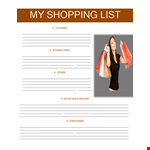 Free Grocery List Template - Organize Your Shopping example document template