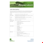 Landscaping Labourer Job Description example document template