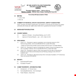 Executive Committee Meeting Agenda example document template