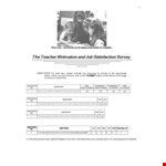 School Teacher Satisfaction Survey Template example document template