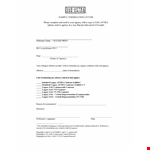 Sample Termination Letter for Contract | Clearing Agency example document template