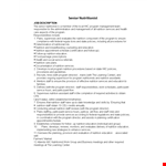 Senior Nutritionist Job: Education, Staff, and Program Nutrition example document template