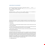 Expertly Crafted Subcontractor Agreement for Advanced Construction example document template