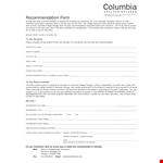 Recommendation Form example document template