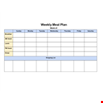 Simple Weekly Meal Plan Template example document template