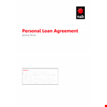 Personal Money Loan Agreement Template example document template