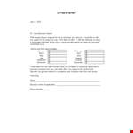 Service Letter Of Intent Template example document template