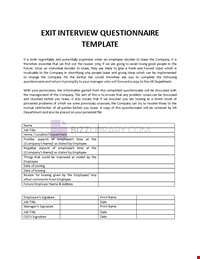 Exit Interview Questions