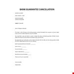 Bank guarantee cancellation example document template