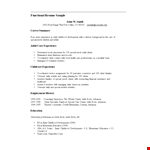 Functional Resume Sample for Special Client with Little Experience example document template