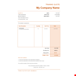 Get a Training Quotation | Competitive Quotes | Lorem Ipsum example document template