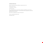 Friendly Reminder Email For Appointment example document template 