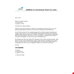 Example Of Thank You Letter For Scholarship example document template
