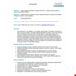 Regional Admissions Counselor Job Description example document template 