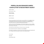 Payroll Billing Manager cover letter example document template