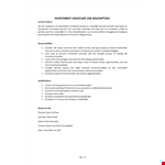 Investment Associate Job Description example document template