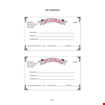 Gift Certificate example document template