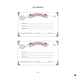 Gift Certificate example document template 