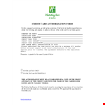 Credit Card Authorization Template example document template