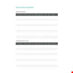 Vacation Agenda A example document template