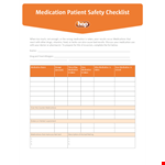 Medication Safty Checklist Example example document template