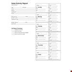 Sales Activity Report example document template