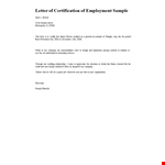 Sample Formal Certification Letter example document template