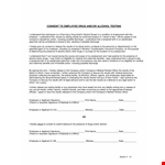 Employee Drug Alcohol Test Consent & Results | Company Medical Evaluation example document template