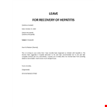 Leave for recovery of hepatitis example document template