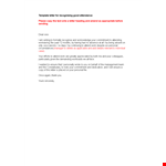 Recognition Letter for commitment - Attend with Appreciation example document template