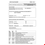 Quality Incident Report Format example document template