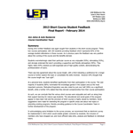 Student Feedback Report example document template