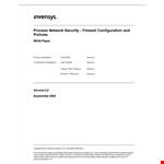Effective Security Policy & Process Controls for Network Protection | Firewall example document template