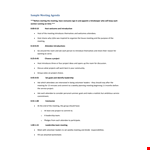 Meeting Agenda example document template