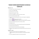 Yearly Home Maintenance Schedule example document template