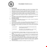 Simple Procurement Strategy Template example document template