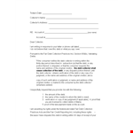 Collection Debt Letter Template example document template