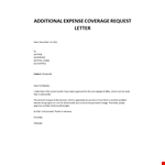 Taking Money for Additional Expense example document template