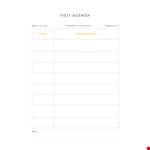 Visit Agenda A example document template