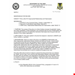 Policy Letter Inappropriate Relationships And Fraternization example document template 