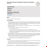 Temporary HR Timeoff: Manage Employees' Vacation Hours example document template 