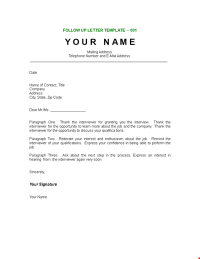 Thank You Letter