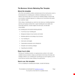 Ultimate Marketing Plan Template for Your Business | Expert Guidance example document template
