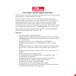 News Editor Job Description: Staff Editor - Media Insights for Student Journalists example document template