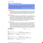 Effortlessly Track Your Reading Progress with Our Reading Log Template example document template