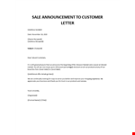 Sale announcement example document template
